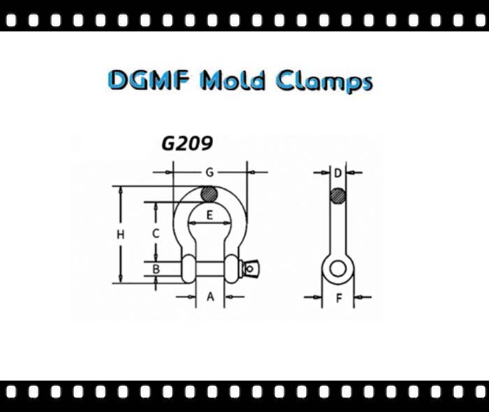 DGMF Mold Clamps Co., Ltd - G209 Heavy-duty Lifting Bow Shackle Drawing