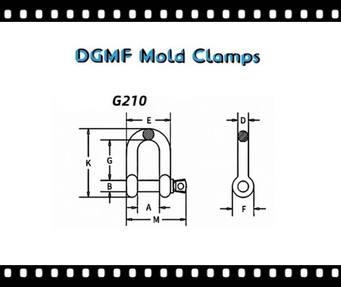 DGMF Mold Clamps Co., Ltd - G210 Lifting D-Shackle Drawing