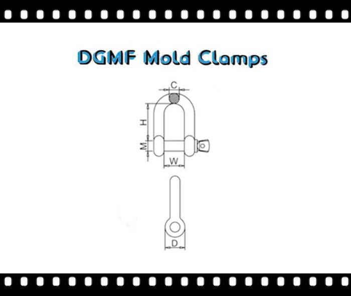 DGMF Mold Clamps Co., Ltd - Stainless Steel Lifting D-Shackle Drawing