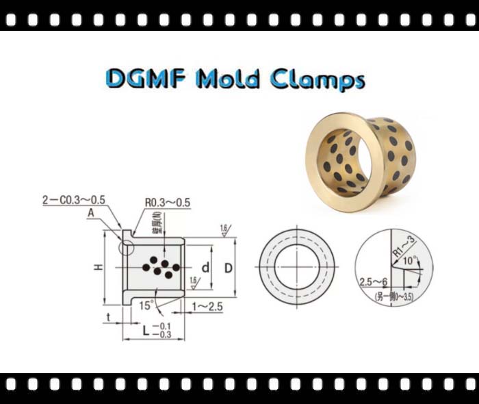 Flanged Self-Lubricating Bushing With Collar Drawing - DGMF Mold Clamps Co., Ltd