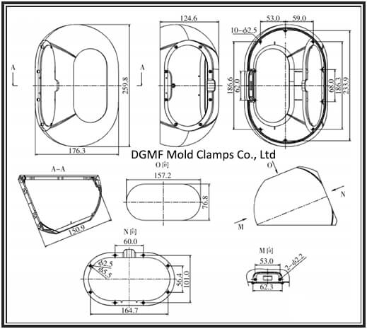 Figure 1 Shell engineering drawing - DGMF Mold Clamps Co., Ltd