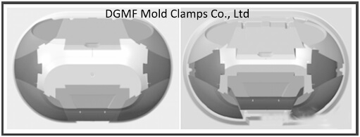 Figure 9 Comparison before and after center wedge extraction- DGMF Mold Clamps Co., Ltd